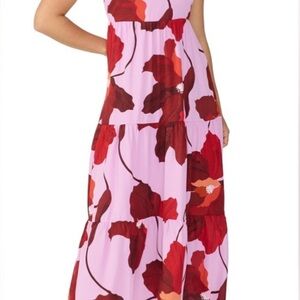 Sanctuary Dress with Red and Pink Floral Pattern